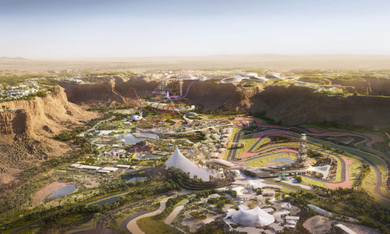 Illustration of the planned Qiddiya entertainment city near Riyadh