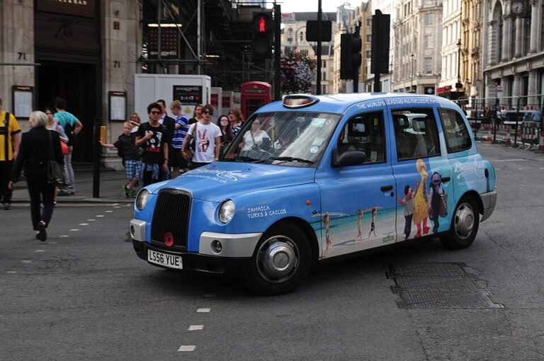 A licensed taxi vehicle used for passenger transport