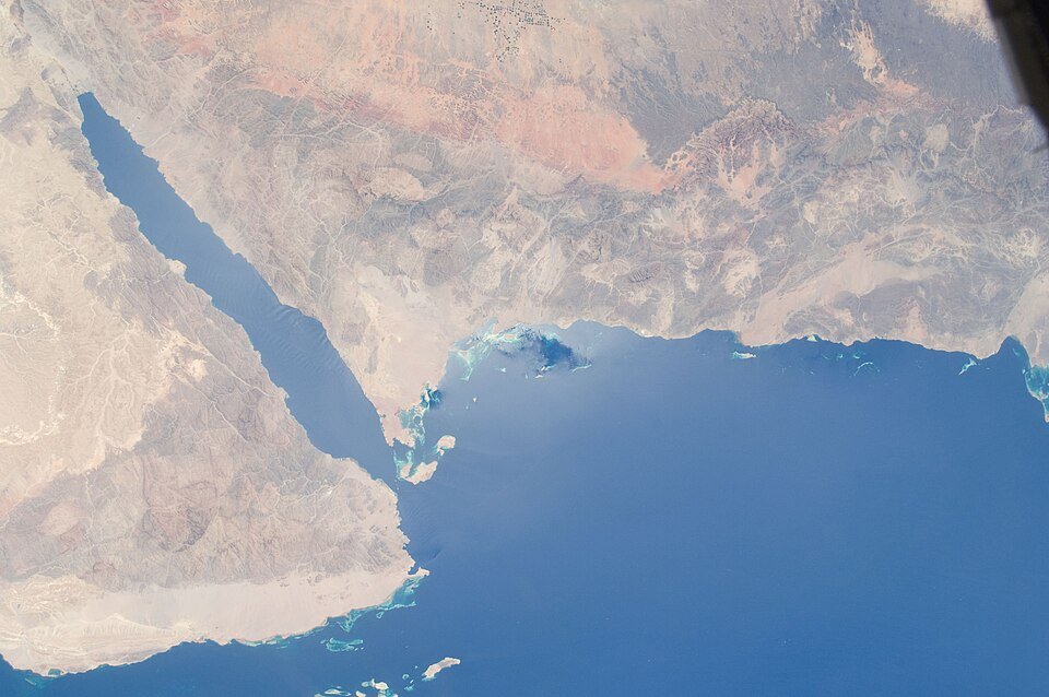 The Gulf of Aqaba coastline in Saudi Arabia