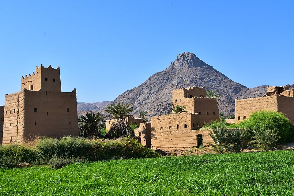 Traditional mud-brick architecture in Najran, Saudi Arabia