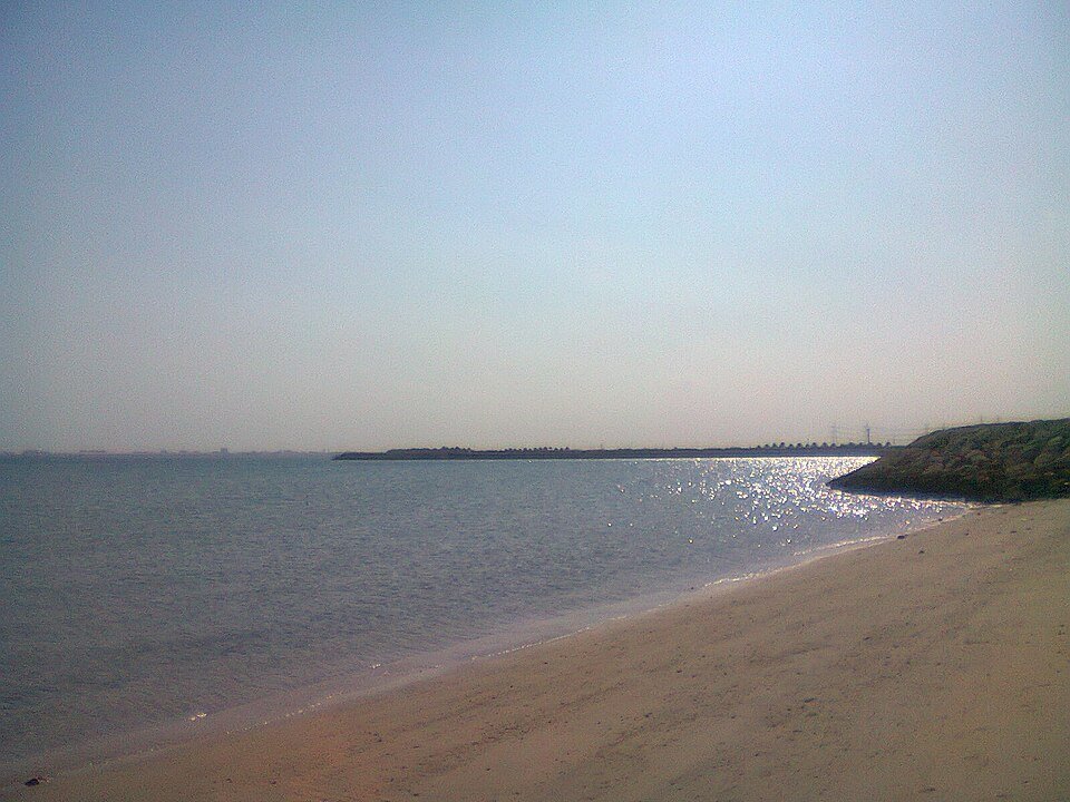 The Arabian Gulf coastline at Jubail, Saudi Arabia