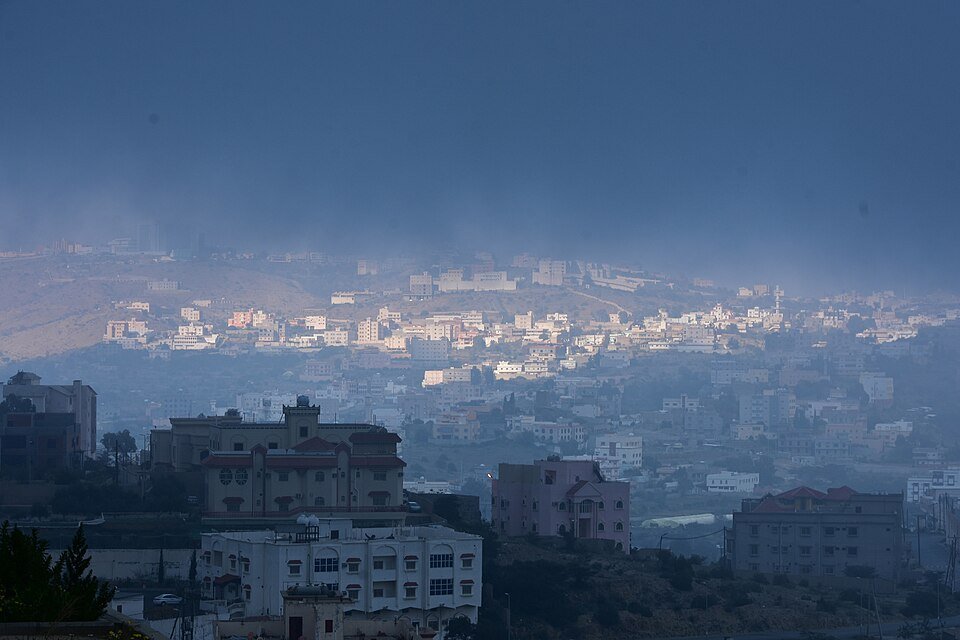 Forested slopes of the Sarawat Mountains in the Al-Baha region