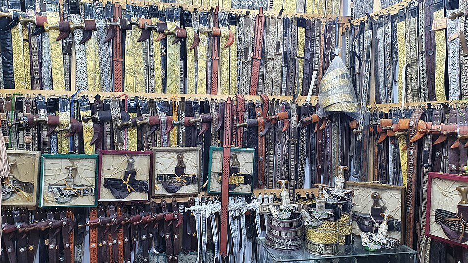 Traditional dagger, or jambiya, souq in Najran, Saudi Arabia