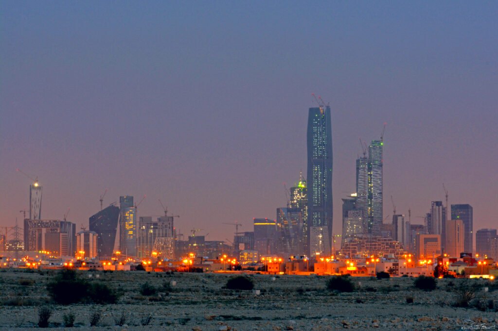 Riyadh business district, a common onward destination after a GCC land crossing