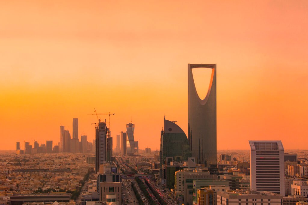 Riyadh skyline, a common starting point for both flights and road transport