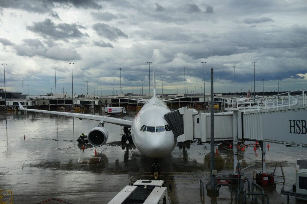 Regional airport terminal building used by domestic travellers