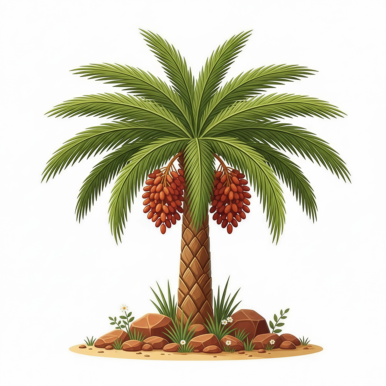 Date palm trees in an oasis landscape typical of central Saudi Arabia