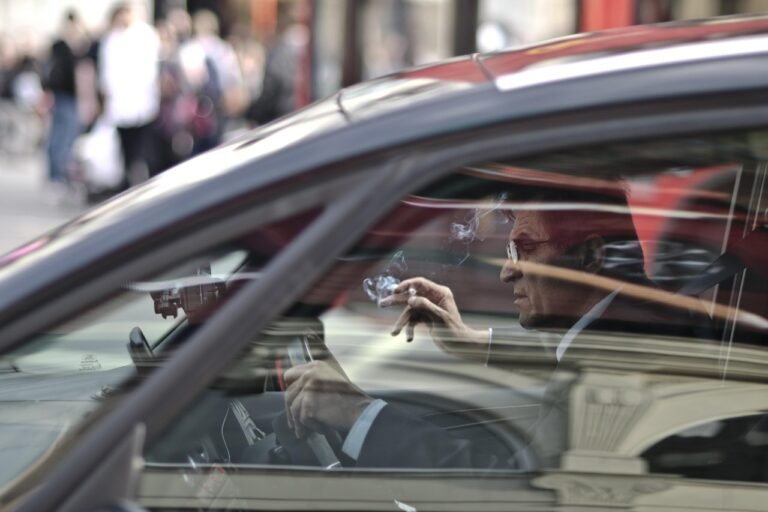 Dedicated driver waiting beside a vehicle during a multi-day trip